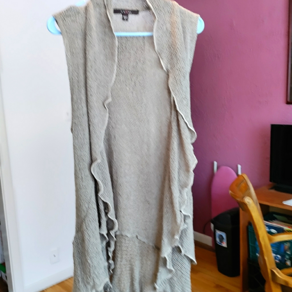Long crochet vest